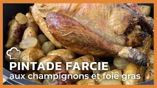 Pintade farcie aux champignons et foie gras [upl. by Ydnec]