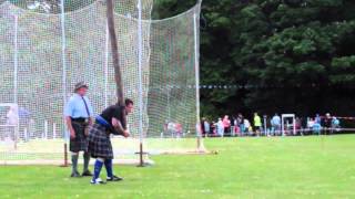 Tossing The Caber Scottish Highland Games Markinch Fife Scotland [upl. by Joanie]