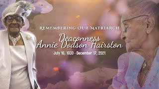 Homegoing Celebration for Deaconess Annie D Hairston [upl. by Uttasta]