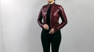 Damen Lederjacke Rihanna Rot [upl. by Oibirot]