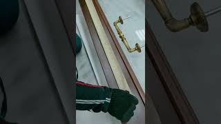 installation of door hinges and handleswoodworking woodendoordesignwithprice [upl. by Aw579]