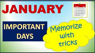 January Important Days Trick  Memorize January important days  STORY  MCQ January Days [upl. by Boylan563]