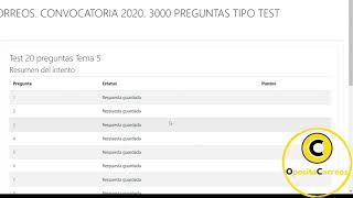 Test Correos Tema 5 5 Septiembre 2021  Vamos a por el examen [upl. by Soalokin]