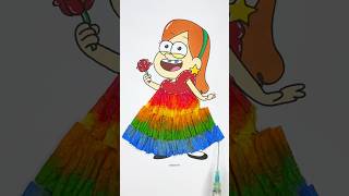 Satisfying Art Dress from Tissue Paper 😍 Amazing Colors Arts Gravity Falls art youtubeshorts [upl. by Ainirtak984]