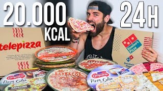 24 HORAS COMIENDO PIZZA  20000 KCAL EN PIZZAS [upl. by Rriocard]