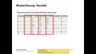 Videotutorium Statistik Konkordanzkoeffizient nach Kendall [upl. by Elkcim]