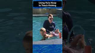 Toddler Kicking Through a Hula Hoop learntoswim swimming toddlers pool [upl. by Mcspadden]