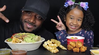 EATING A QDOBA NACHO BOWL amp A CHICKEN NUGGET KIDS MEAL FROM CHICKFILA MUKBANG EATINGSHOW TCEATS [upl. by Omle587]