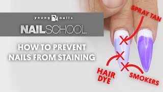 YN NAIL SCHOOL  HOW TO PREVENT NAILS FROM STAINING [upl. by Natica]