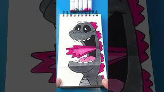 Smiling Critters Godzilla Surprise Fold artlandhowtodraw drawing shorts [upl. by Selohcin]