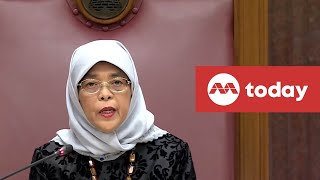 President Halimah Yacob at the opening of the second session of the 14th Parliament [upl. by Ander]