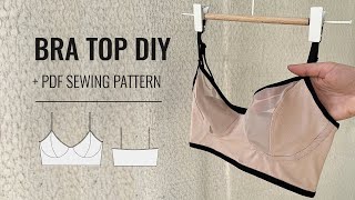 How to sew a bra top PDF sewing pattern bra top [upl. by Lydell]