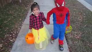 Halloween Costumes for Kids with Madison amp Ethan Trick or Treat  Classic Spiderman amp Snow White [upl. by Nomad]