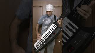 WHITESNAKE  HERE I GO AGAIN cover on KEYTAR Guitar solo shorts [upl. by Engen]