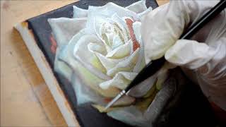 Oil Painting White Rose [upl. by Ardnola]