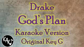 Drake  Gods Plan Karaoke Lyrics Cover Instrumental Original Key G [upl. by Rendrag]