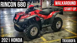 2021 Honda Rincon 680 4x4 ATV Walkaround  Exhaust Sound  FourTrax TRX680FA [upl. by Suanne]