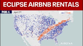 2024 Solar Eclipse Shortterm rentals along path of totality almost completely booked [upl. by Yovonnda]