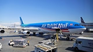 Air Tahiti Nui airlines flight from Los Angeles to Papeete [upl. by Etteve]