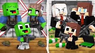 Mikey Family CRIMINALS vs JJ Family GUARDS Survival Battle in Minecraft Maizen [upl. by Ermine745]