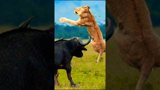 quotBuffalo Fights Back Epic Charge on Lion Caught on Cameraquot [upl. by Namyl996]