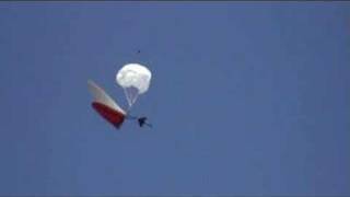 Hang gliding rescue parachute opening [upl. by Anam]