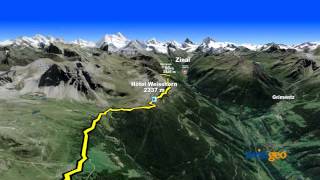 SierreZinal la vidéo du parcours de la course aux cinq 4000 [upl. by Atteynek539]