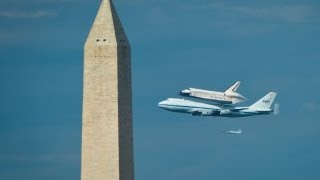 Space shuttle Discoverys final flight over DC [upl. by Loseff]