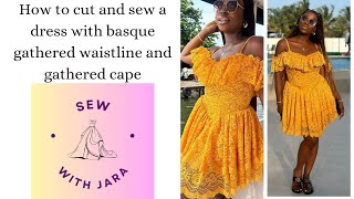 How to sew trendy gathered dress with gathered cape [upl. by Marissa]