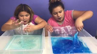 3 GALLONS OF CLEAR FISH BOWL SLIME VS 3 GALLONS OF CLEAR FISH BOWL SLIME  GIANT SLIMES [upl. by Eloisa]