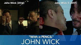 John Wick  quotWith a Pencilquot  John Wick 2014 John Wick 3 2017 [upl. by Aehta416]