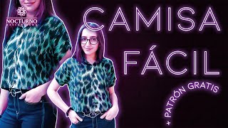 TUTORIAL DIY CAMISA FÁCIL  PATRÓN GRATIS [upl. by Maeve171]