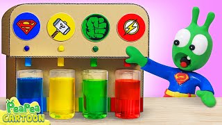 Pea Pea Explores Superhero Vending Machine Toy  Kid Learning  PeaPea Cartoon [upl. by Ahsila255]