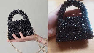 DIY CRYSTAL BAG TUTORIALHOW TO MAKE MINI BALENCIAGA HOURGLASS BEADED BAGBeginners Friendly beads [upl. by Earlie553]