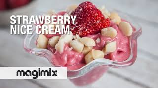 EASY MAGIMIX BLENDER STRAWBERRY NICE CREAM RECIPE [upl. by Alleroif607]