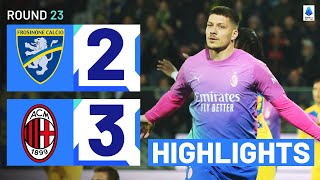 FROSINONEMILAN 23  HIGHLIGHTS  Jovic turns it around for Milan  Serie A 202324 [upl. by Sclar80]