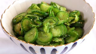 Korean temple style pancooked cucumbers Oibokkeum 오이볶음 [upl. by Anirtak]