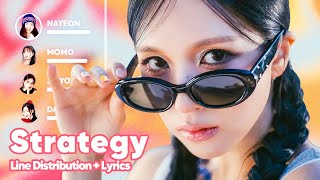 TWICE  Strategy feat Megan Thee Stallion Line Distribution  Lyrics Karaoke PATREON REQUESTED [upl. by Eniamraj]