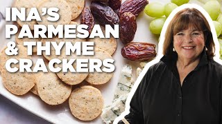 Ina Gartens Parmesan and Thyme Crackers  Barefoot Contessa  Food Network [upl. by Nolrac395]