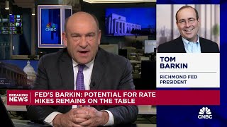 Richmond Fed Pres Barkin Soft landing increasingly conceivable bur rate hikes remain on the table [upl. by Enra]