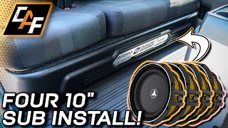 Four 10quot Subwoofers INSTALLED UNDERSEAT in truck  Awesome bass [upl. by Nniuqal]