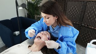 ASMR Real Person Dental Exam  TMJ Massage Teeth Brush Whitening Assessment  Unintentional Style [upl. by Yelda296]