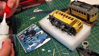 Rivarossi tram episode 17 preparing the trailer car for its last decal [upl. by Ro]