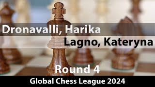 Harika Dronavalli  Lagno Kateryna Global Chess League 2024 Round 4 ½½ [upl. by Audre]