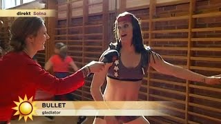 Barnen samlade pengar – nu möter de Gladiatorerna i en hinderbana  Nyhetsmorgon TV4 [upl. by Fox706]