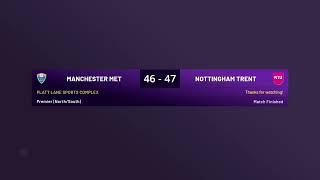 LIVE NETBALL  MANCHESTER MET UNIVERSITY VS NOTTINGHAM TRENT  WEDS 11TH OCTOBER 7 PM [upl. by Monagan]