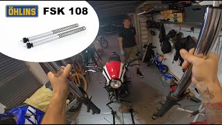 XSR700 Suspension Upgrade Series  Part 2 Ohlins FSK 108 Fork Kit Installation [upl. by Dupre]