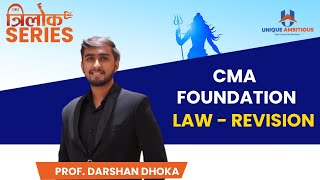 CMA FOUNDATION  LAW MCQ MARATHON  ICA amp SOGA  TRILOK SERIES  PROF DARSHAN DHOKA  FASTRACK [upl. by Bergmans]