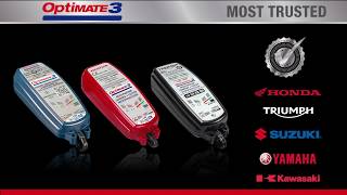 OptiMate 3 EN  The most trusted motorcycle battery saving charger [upl. by Hildagarde]