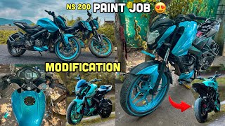 Ns 200 Paint Job Part  2 💙 Best Modified Paint job❤️ Bike Modifications [upl. by Idnar]